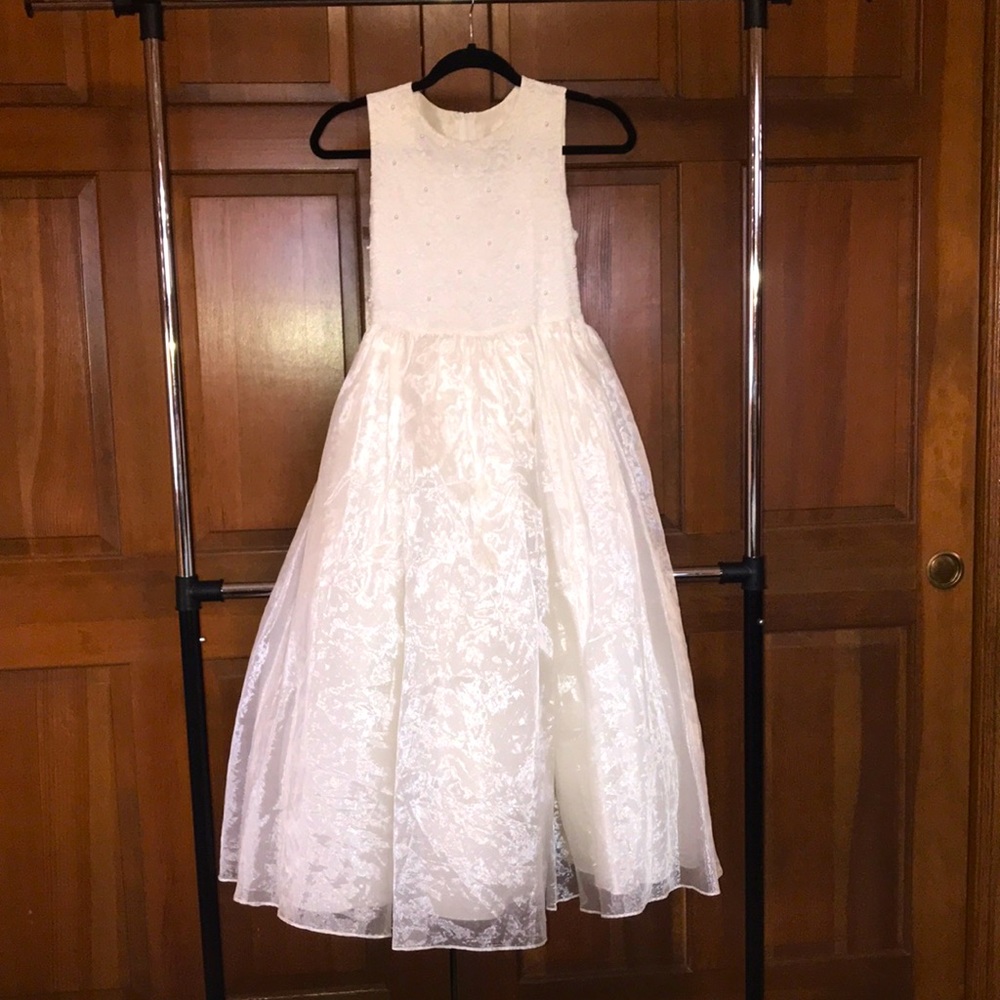Fanci Fanci Girls’ Formal Dress, Cream, Sz 13-14